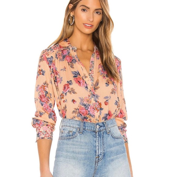 FREE PEOPLE HOLD ON TO ME  LONG-SLEEVE BLOUSE - Picture 7 of 7